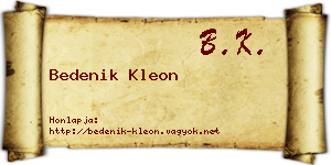 Bedenik Kleon névjegykártya